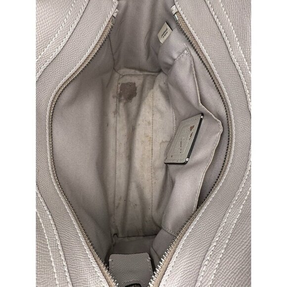 Coach - Leah Satchel Gray Leather Handbag - Missing Tag - Picture 5 of 9